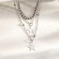 Conjunto 9 Peças Colares Choker Simples Feminino Amor Coração Estrela Pingente