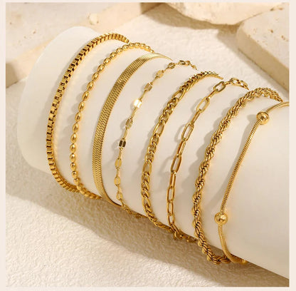 Pulseira Feminina Aço Inoxidável Empilhável Antialérgica