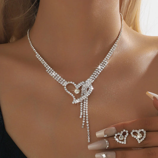 Conjunto Colar e Brincos Love Zircônia KATARIAN - Joias para Noiva