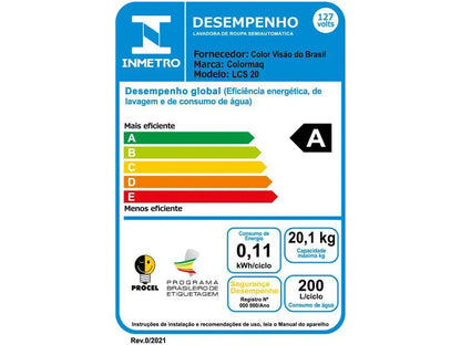 Tanquinho Colormaq 20Kg LCS 20 – 110V