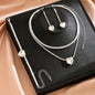 Conjunto 3 Peças Coração Diamante KATARIAN - Colar, Brincos e Pulseira
