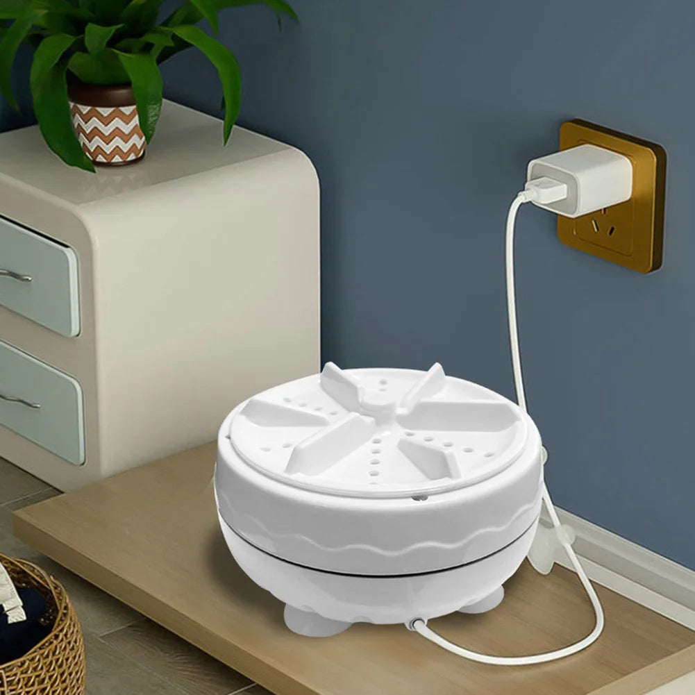 Mini Lavadora Portátil Automática Turbina 40W Bolhas de Ar Rotatória para Viagem