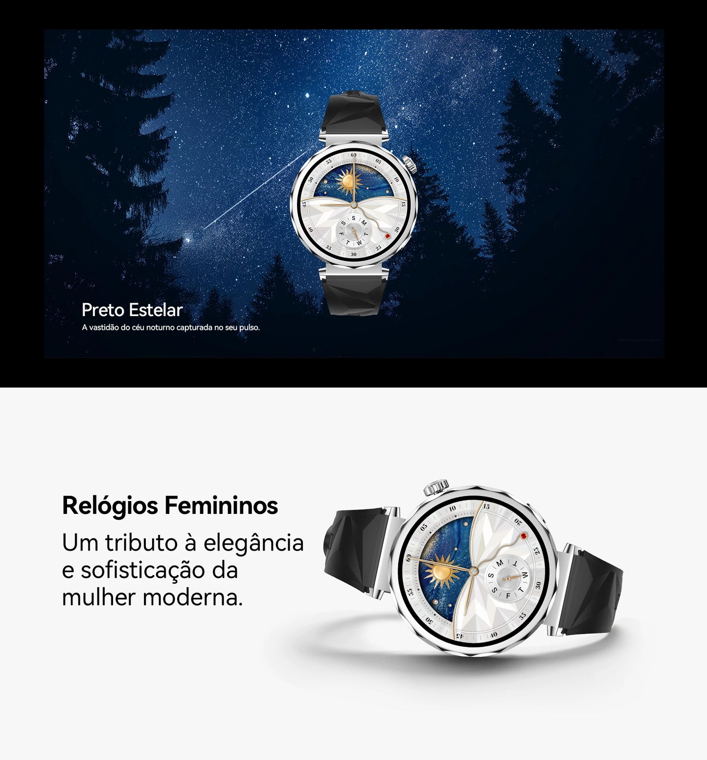 Smartwatch Feminino AURAIF ELLA 4 Monitor Freq Cardíaca Sono Esportes