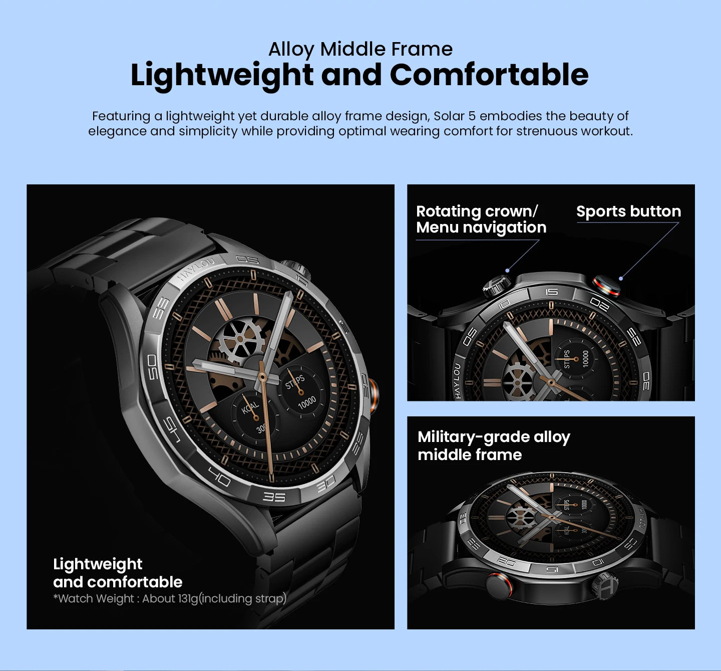 Smartwatch HAYLOU Solar 5 1.58" AMOLED - Relógio Inteligente Premium