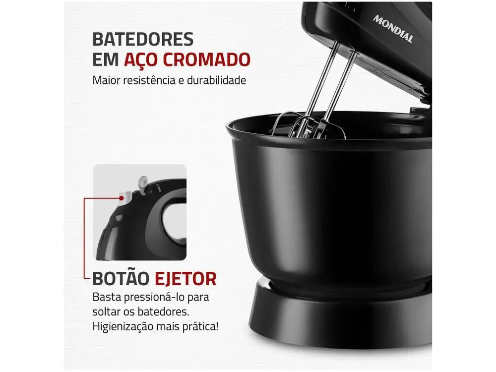 Batedeira Manual Mondial Practice B-44-B 400W Preta - 220V