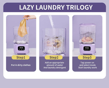 Mini Lavadora Portátil Sem Fio 2L – Roupa Íntima, Meias e Roupas de Pet