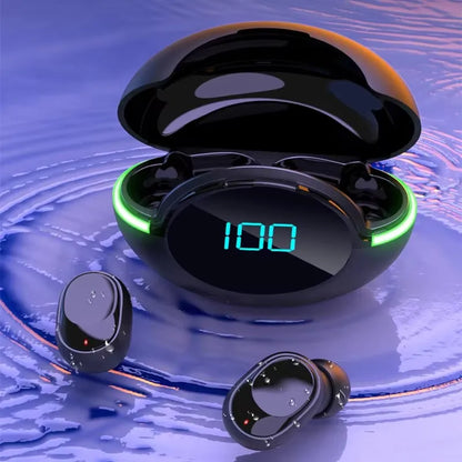 Fones de Ouvido Bluetooth 5.1 – design intra-auricular, sem fio, com luz LED