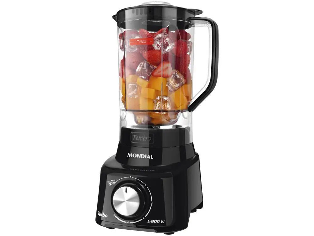 Liquidificador Mondial Turbo L-900 FB com Filtro 5 Velocidades 900W Preto – 220V