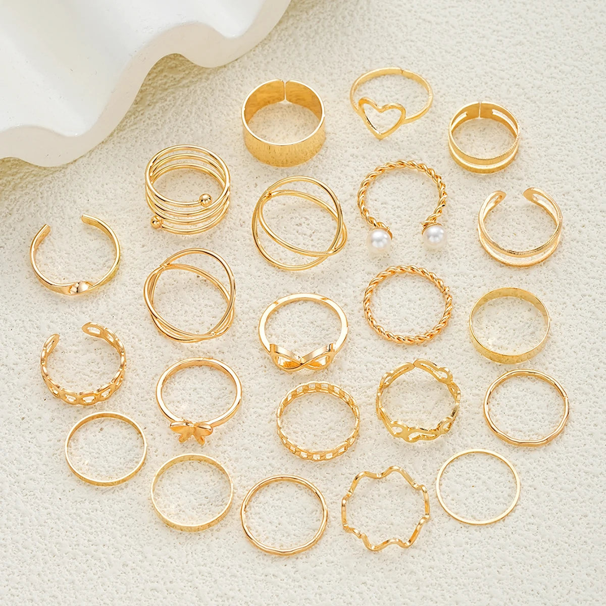 Conjunto 83 Peças Joias Elegante Pérolas Geométricas Brincos Colar Pulseira Anel