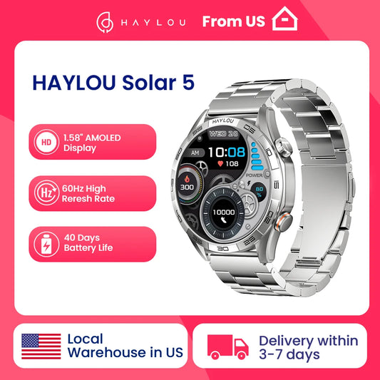 Smartwatch HAYLOU Solar 5 1.58" AMOLED - Relógio Inteligente Premium