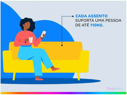 Sofá Retrátil e Reclinável 2 Lugares Suede Colombia Thormatta