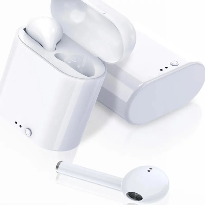 Fone de Ouvido I7S TWS Bluetooth Sem Fio - Earbuds com Estojo Carregador