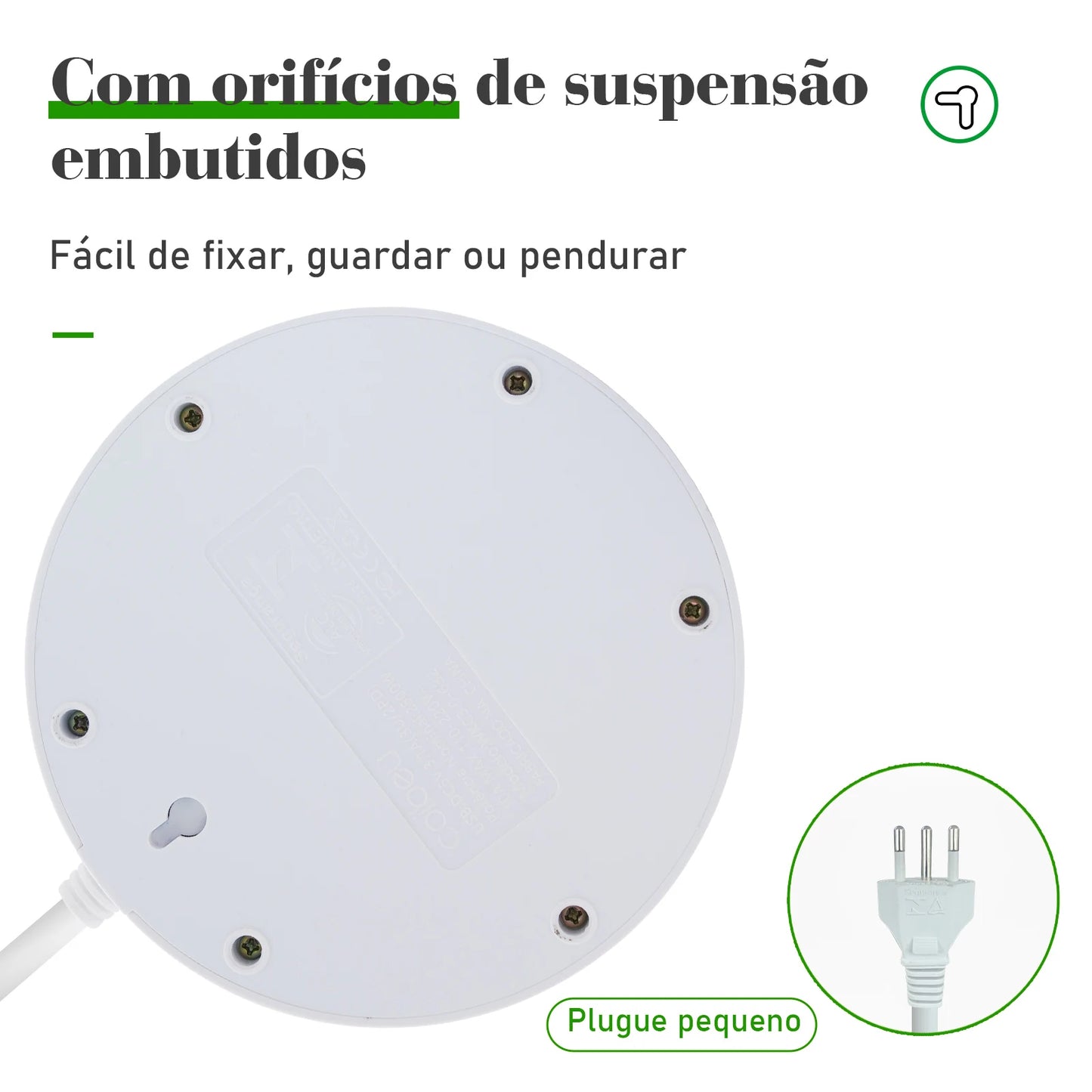 Filtro de Linha Extensão Elétrica Adaptador Tomada 10A 110-220V com USB
