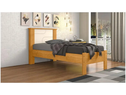 Cama Solteiro Pérola Canela e Off White Madesa