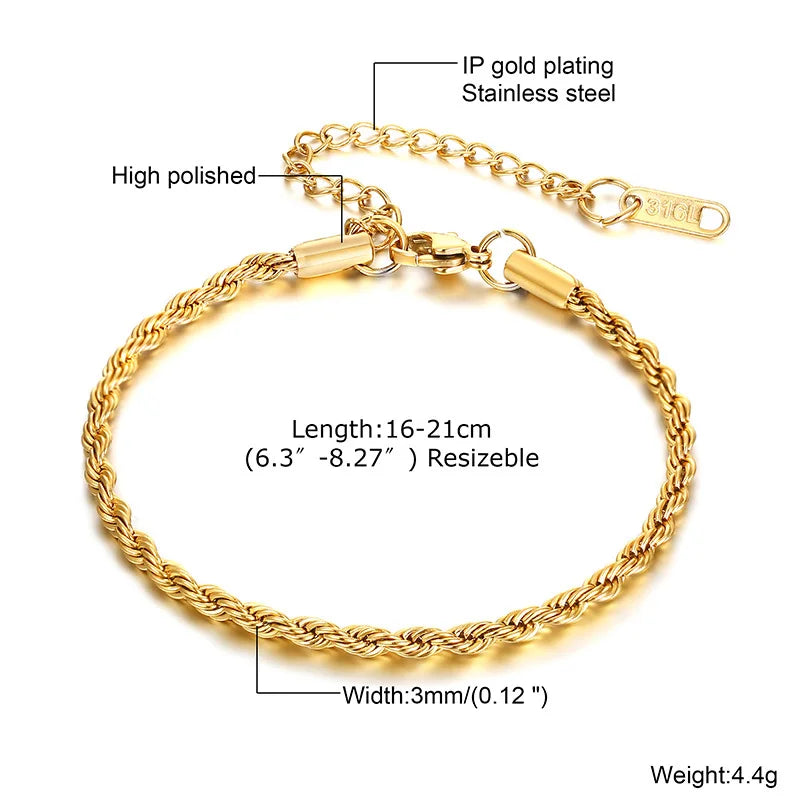 Pulseira Feminina Aço Inoxidável Empilhável Antialérgica