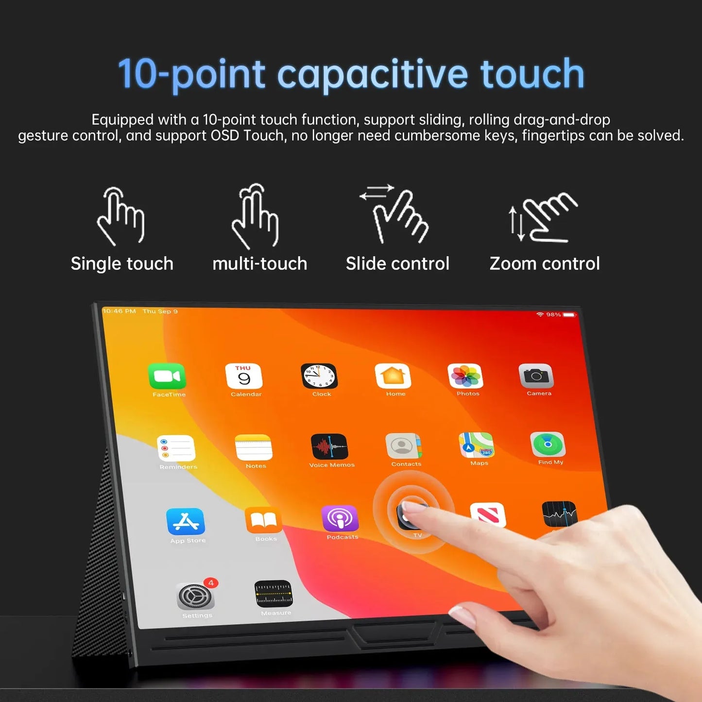 Monitor Portátil Touch 15.6" - Tela Sensível ao Toque Móvel