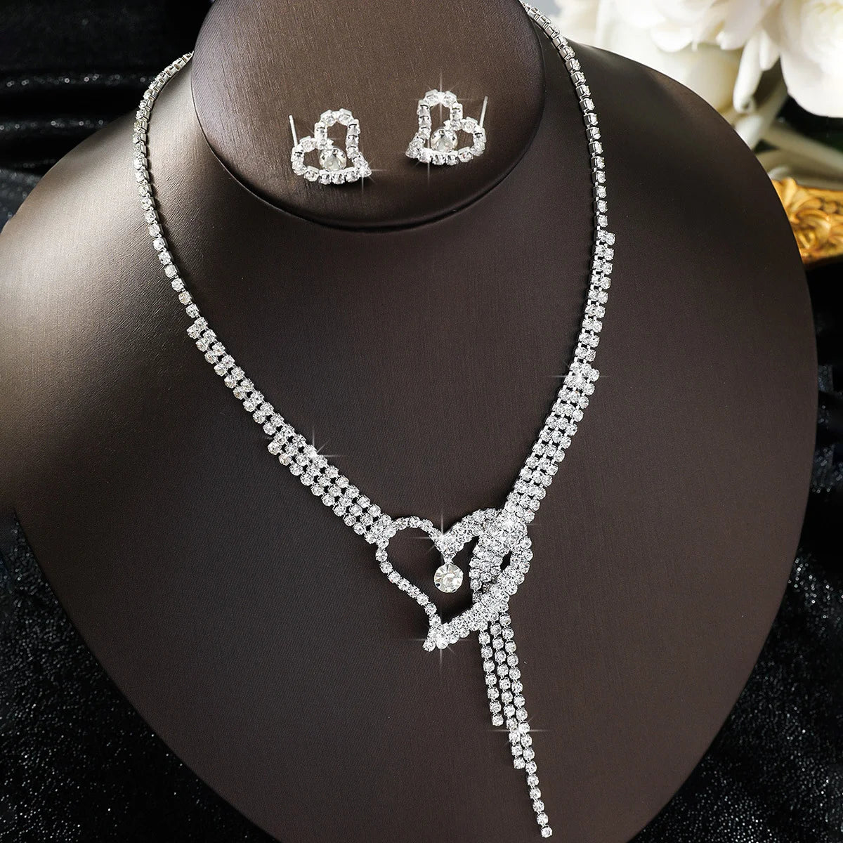 Conjunto Colar e Brincos Love Zircônia KATARIAN - Joias para Noiva