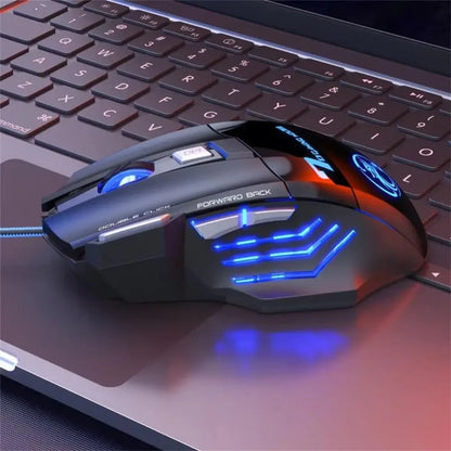 Mouse Gamer X7 Ergonômico com LED - 5500 DPI Ajustável para PC e Notebook