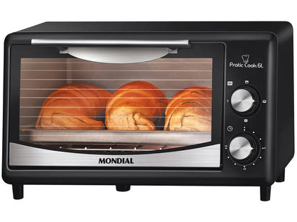 Forno Elétrico de Bancada Mondial Pratic Cook FR-09 6L Preto com Timer – 220V