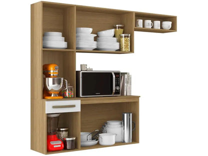 Cozinha Compacta Aramóveis Carol com Balcão 6 Portas 1 Gaveta