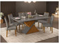 Conjunto Mesa de Jantar 6 Cadeiras Cinza Firenze Madesa