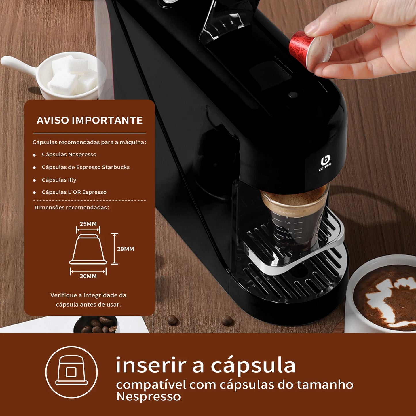 Cafeteira Espresso CM-CO1 20 Bar com Reservatório 900ml – COIBEU