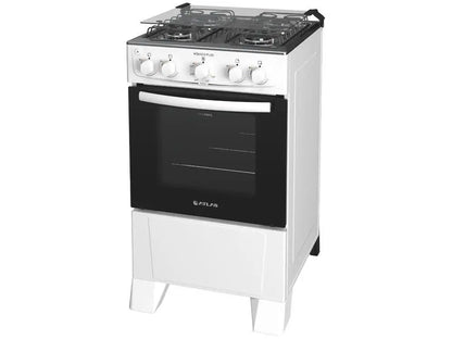 Fogão 4 Bocas Atlas Inox Branco Monaco Plus - Bivolt