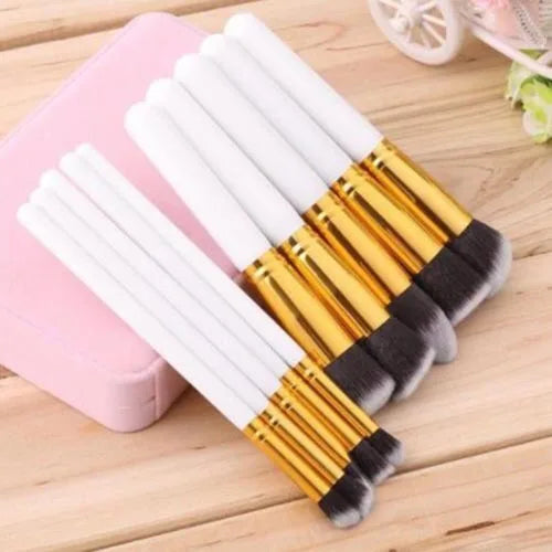 Kit 10 Pincéis Kabuki Profissional Contorno Esfumado Maquiagem