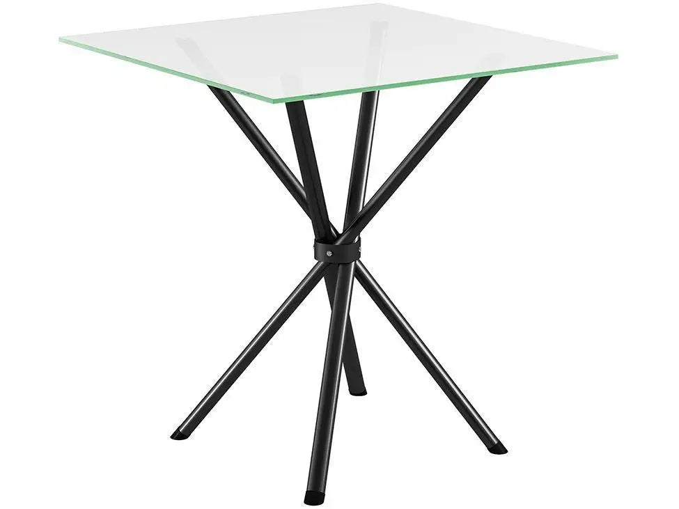 Conjunto Mesa de Jantar 4 Cadeiras Tampo Vidro Preto Capri Madesa