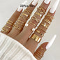 Conjunto 28 Peças Anéis Fashion Geométricos Feminino Cristal Coração