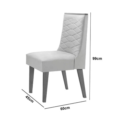 Conjunto Mesa de Jantar Aster 180cm Tampo MDF com 6 Cadeiras Safira Móveis Modernos