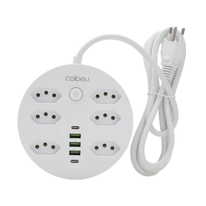 Filtro de Linha Extensão Elétrica Adaptador Tomada 10A 110-220V com USB