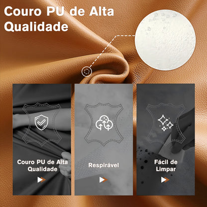 Cadeira Ergonômica Premium Python Fly - Couro PU Respirável, Encosto Ajustável 90°-135°, Suporta até 150kg
