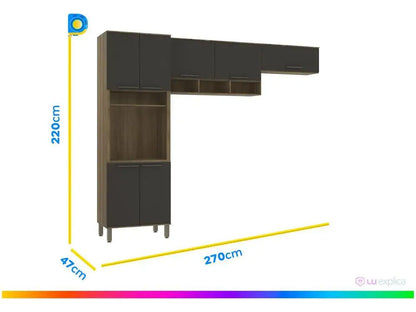 Cozinha Compacta Luciane Suíça 7 Portas - Móvel Completo para Cozinha