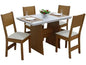 Conjunto Mesa de Jantar 4 Cadeiras Canela e Off White Madesa