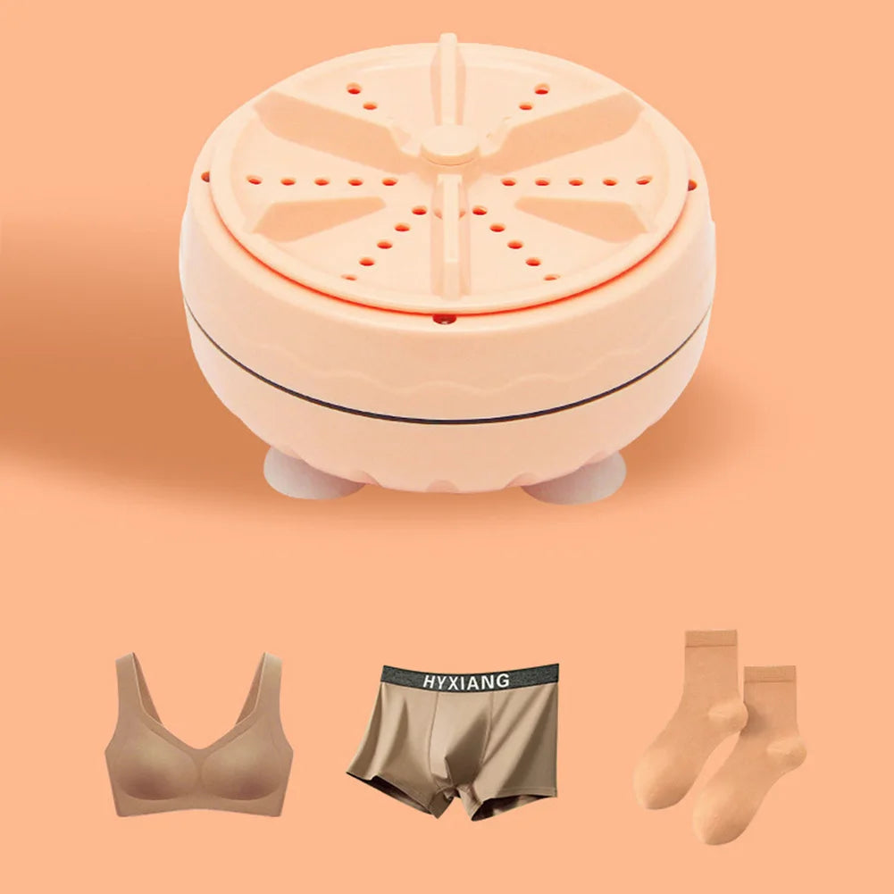 Mini Lavadora Portátil Automática Turbina 40W Bolhas de Ar Rotatória para Viagem