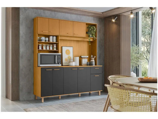 Cozinha Compacta Poliman Núria 9 Portas 1 Gaveta - Móvel Completo