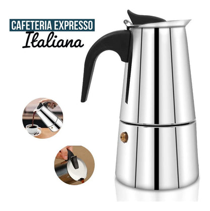 Cafeteira Italiana Moka em Aço Inoxidável – 9 Xícaras.