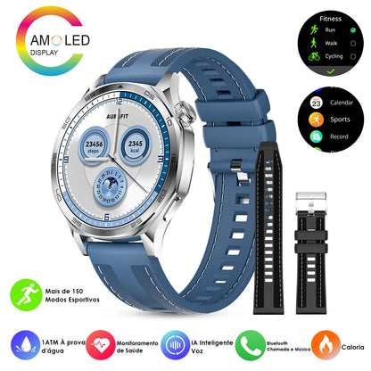 Smartwatch AURAFIT AM29 Tela AMOLED 1.43" Carregamento Sem Fio 100+ Modos Monitor Saúde IP68 Strava