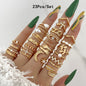 Conjunto 28 Peças Anéis Fashion Geométricos Feminino Cristal Coração
