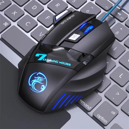 Mouse Gamer X7 Ergonômico com LED - 5500 DPI Ajustável para PC e Notebook