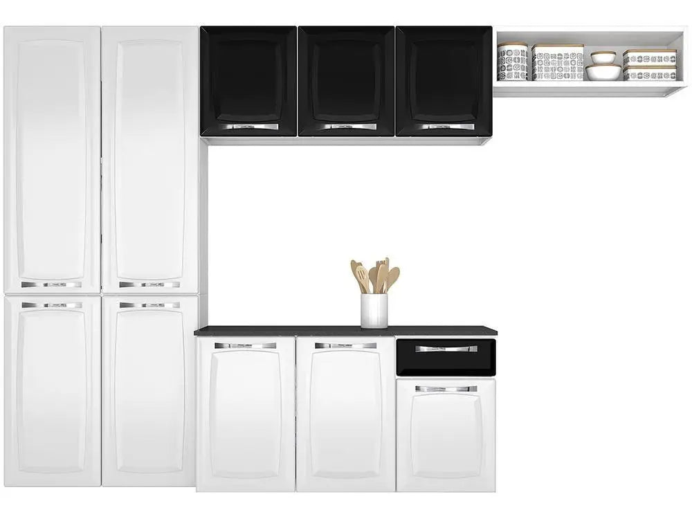 Cozinha Compacta Itatiaia Amanda Aço com Balcão 10 Portas 1 Gaveta