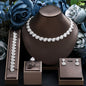 Conjunto 4 Peças Joias Noiva Zircônia Festa Feminino Elegante
