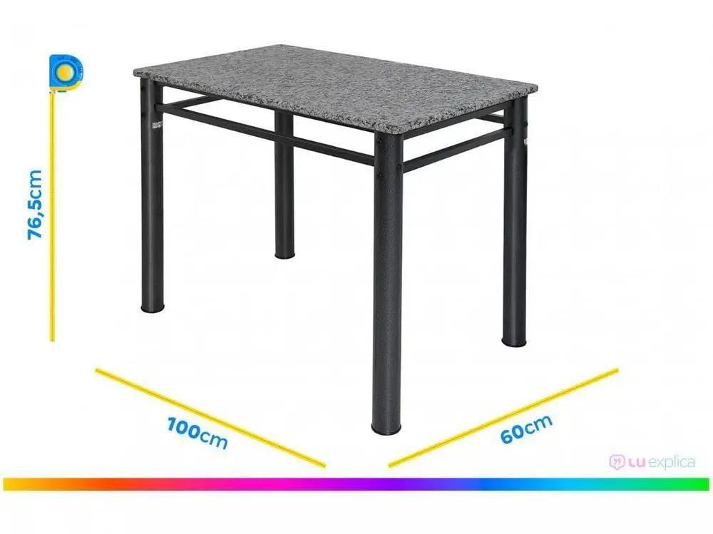 Conjunto Mesa de Cozinha Retangular 4 Cadeiras Poeme Madesa