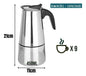 Cafeteira Italiana Moka em Aço Inoxidável – 9 Xícaras.