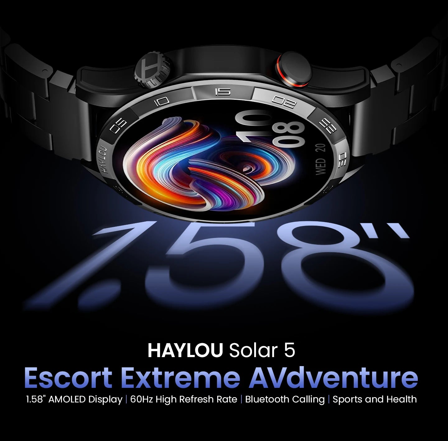 Smartwatch HAYLOU Solar 5 1.58" AMOLED - Relógio Inteligente Premium