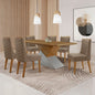Conjunto Mesa de Jantar Aster 180cm Tampo MDF com 6 Cadeiras Safira Móveis Modernos