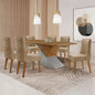 Conjunto Mesa de Jantar Aster 180cm Tampo MDF com 6 Cadeiras Safira Móveis Modernos