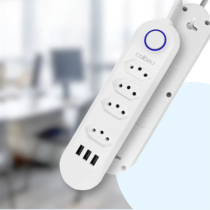 Torre de Tomadas 2M com USB Filtro de Linha Retrátil Coibeu B04U