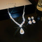 Conjunto 3 Peças Colar e Brincos Feminino Gota D'Água Fashion